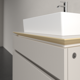 Тумба под раковину Villeroy & Boch Legato 80х55 см с подсветкой ДСП нежно-серый B602L0VK