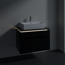 Тумба под раковину Villeroy & Boch Legato 80х55 см с подсветкой МДФ/ДСП черный матовый лак B602L0PD