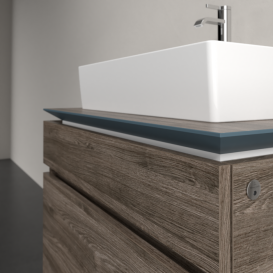 Тумба під раковину Villeroy & Boch Legato 80х55 см з підсвічуванням ДСП кам'яний дуб B602L0RK