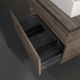 Тумба під раковину Villeroy & Boch Legato 80х55 см з підсвічуванням ДСП кам'яний дуб B602L0RK