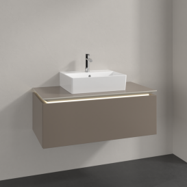 Тумба під раковину Villeroy & Boch Legato 100х38 см з підсвічуванням ДСП сірий трюфель B603L0VG