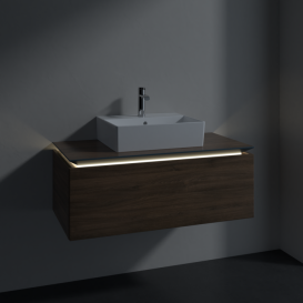 Тумба під раковину Villeroy & Boch Legato 100х38 см з підсвічуванням ДСП дуб аризона B603L0VH