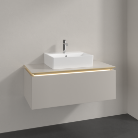 Тумба под раковину Villeroy & Boch Legato 100х38 см с подсветкой ДСП нежно-серый B603L0VK