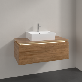 Тумба під раковину Villeroy & Boch Legato 100х38 см з підсвічуванням ДСП дуб канзас B603L0RH