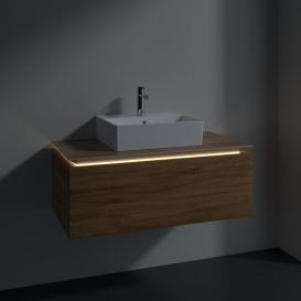 Тумба під раковину Villeroy & Boch Legato 100х38 см з підсвічуванням ДСП дуб канзас B603L0RH