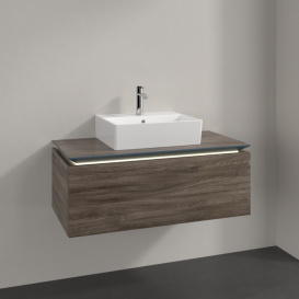 Тумба під раковину Villeroy & Boch Legato 100х38 см з підсвічуванням ДСП кам'яний дуб B603L0RK