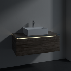 Тумба під раковину Villeroy & Boch Legato 100х38 см з підсвічуванням ДСП кам'яний дуб B603L0RK
