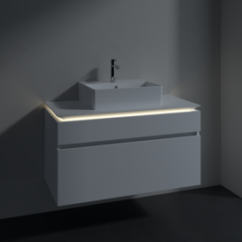 Тумба під раковину Villeroy & Boch Legato 100х55 см з підсвічуванням ДСП білий матовий B604L0MS