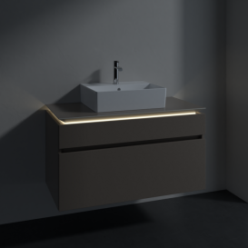 Тумба під раковину Villeroy & Boch Legato 100х55 см з підсвічуванням ДСП сірий трюфель B604L0VG