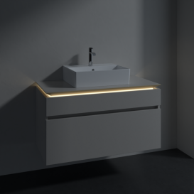 Тумба под раковину Villeroy & Boch Legato 100х55 см с подсветкой ДСП нежно-серый B604L0VK