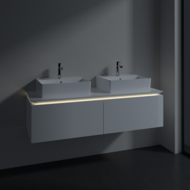 Тумба під раковину Villeroy & Boch Legato 140х38 см з підсвічуванням МДФ/ДСП білий глянсовий B668L0DH