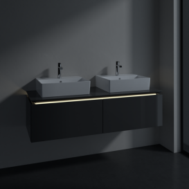 Тумба под раковину Villeroy & Boch Legato 140х38 см с подсветкой МДФ/ДСП глянцевый серый B668L0FP