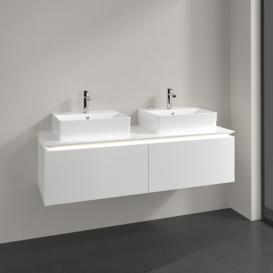 Тумба под раковину Villeroy & Boch Legato 140х38 см с подсветкой ДСП белый матовый B668L0MS