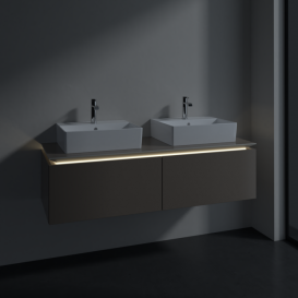 Тумба под раковину Villeroy & Boch Legato 140х38 см с подсветкой ДСП трюфель серый B668L0VG