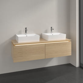 Тумба под раковину Villeroy & Boch Legato 140х38 см с подсветкой ДСП северный дуб B668L0VJ