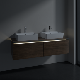 Тумба под раковину Villeroy & Boch Legato 140х38 см с подсветкой ДСП дуб аризона B668L0VH