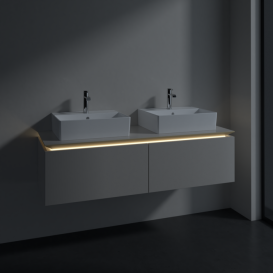 Тумба под раковину Villeroy & Boch Legato 140х38 см с подсветкой ДСП нежно-серый B668L0VK