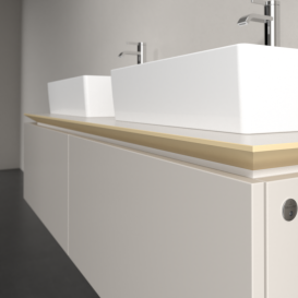 Тумба под раковину Villeroy & Boch Legato 140х38 см с подсветкой ДСП нежно-серый B668L0VK