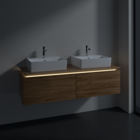 Тумба под раковину Villeroy & Boch Legato 140х38 см с подсветкой ДСП дуб канзас B668L0RH