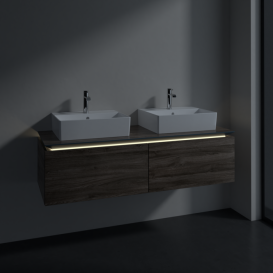 Тумба під раковину Villeroy & Boch Legato 140х38 см з підсвічуванням ДСП кам'яний дуб B668L0RK