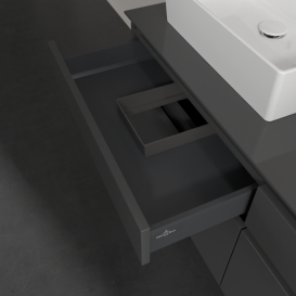 Тумба под раковину Villeroy & Boch Legato 140х55 см с подсветкой МДФ/ДСП глянцевый серый B669L0FP