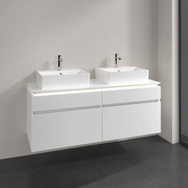 Тумба под раковину Villeroy & Boch Legato 140х55 см с подсветкой ДСП белый матовый B669L0MS