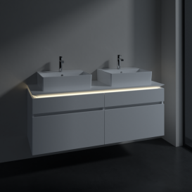 Тумба под раковину Villeroy & Boch Legato 140х55 см с подсветкой ДСП белый матовый B669L0MS