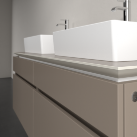 Тумба под раковину Villeroy & Boch Legato 140х55 см с подсветкой ДСП трюфель серый B669L0VG