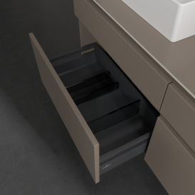 Тумба под раковину Villeroy & Boch Legato 140х55 см с подсветкой ДСП трюфель серый B669L0VG