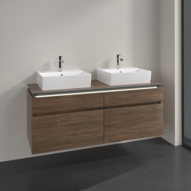 Тумба під раковину Villeroy & Boch Legato 140х55 см з підсвічуванням ДСП дуб аризона B669L0VH