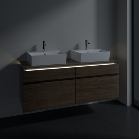 Тумба під раковину Villeroy & Boch Legato 140х55 см з підсвічуванням ДСП дуб аризона B669L0VH