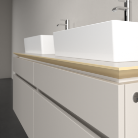 Тумба під раковину Villeroy & Boch Legato 140х55 см з підсвічуванням ДСП ніжно-сірий B669L0VK