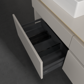 Тумба під раковину Villeroy & Boch Legato 140х55 см з підсвічуванням ДСП ніжно-сірий B669L0VK