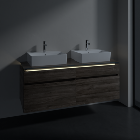 Тумба під раковину Villeroy & Boch Legato 140х55 см з підсвічуванням ДСП кам'яний дуб B669L0RK