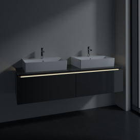 Тумба під раковину Villeroy & Boch Legato 160х38 см з підсвічуванням МДФ/ДСП глянсовий сірий B676L0FP