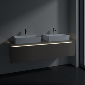 Тумба під раковину Villeroy & Boch Legato 160х38 см з підсвічуванням ДСП сірий трюфель B676L0VG