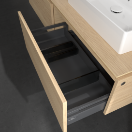 Тумба под раковину Villeroy & Boch Legato 160х38 см с подсветкой ДСП северный дуб B676L0VJ