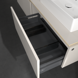 Тумба під раковину Villeroy & Boch Legato 160х38 см з підсвічуванням ДСП ніжно-сірий B676L0VK