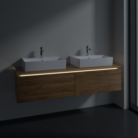 Тумба под раковину Villeroy & Boch Legato 160х38 см с подсветкой ДСП дуб канзас B676L0RH