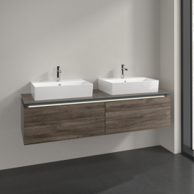 Тумба під раковину Villeroy & Boch Legato 160х38 см з підсвічуванням ДСП кам'яний дуб B676L0RK