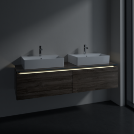 Тумба під раковину Villeroy & Boch Legato 160х38 см з підсвічуванням ДСП кам'яний дуб B676L0RK