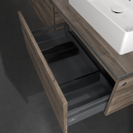 Тумба під раковину Villeroy & Boch Legato 160х38 см з підсвічуванням ДСП кам'яний дуб B676L0RK