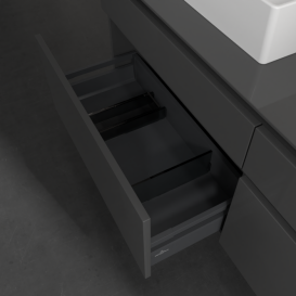 Тумба під раковину Villeroy & Boch Legato 160х55 см з підсвічуванням МДФ/ДСП глянсовий сірий B677L0FP