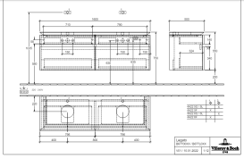Тумба під раковину Villeroy & Boch Legato 160х55 см з підсвічуванням ДСП білий матовий B677L0MS