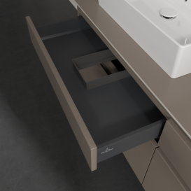 Тумба під раковину Villeroy&Boch Legato 160х55 см з підсвічуванням ДСП трюфель сірий B677L0VG