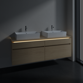Тумба под раковину Villeroy & Boch Legato 160х55 см с подсветкой ДСП северный дуб B677L0VJ