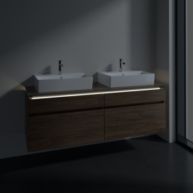 Тумба под раковину Villeroy & Boch Legato 160х55 см с подсветкой ДСП дуб аризона B677L0VH