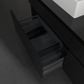 Тумба под раковину Villeroy & Boch Legato 160х55 см с подсветкой МДФ/ДСП черный матовый лак B677L0PD