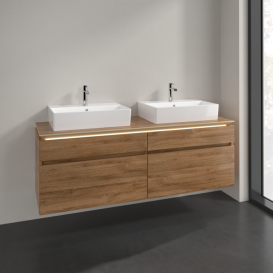 Тумба під раковину Villeroy & Boch Legato 160х55 см з підсвічуванням ДСП дуб канзас B677L0RH