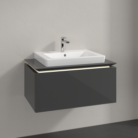Тумба под раковину Villeroy & Boch Legato 80х38 см с подсветкой МДФ/ДСП глянцевый серый B678L0FP